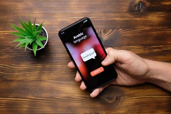 फोन पर चल रही डिक्शनरी।