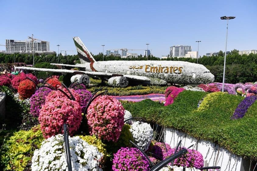 दुबई मिरेकल गार्डन एयरबस A380।