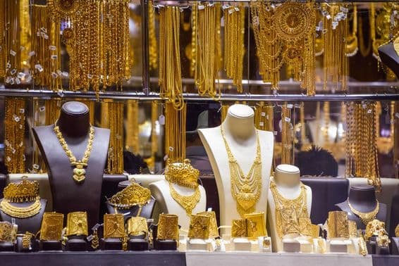 दुबई देइरा मार्केट में प्रसिद्ध गोल्डन सुक पर सोना