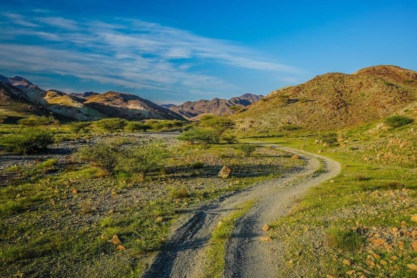 संयुक्त अरब अमीरात में हरे पर्वत।