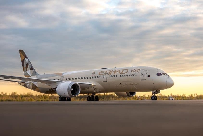 Etihad Airways बोइंग 787-9 ड्रीमलाइनर।