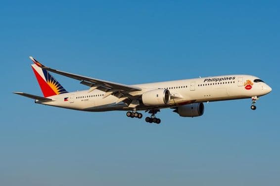 फिलीपीन एयरलाइंस एयरबस A350-900 विमान।