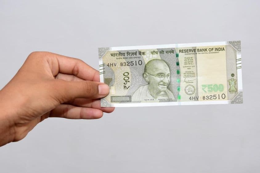 भारतीय नई मुद्रा, ५०० रुपये का नोट।