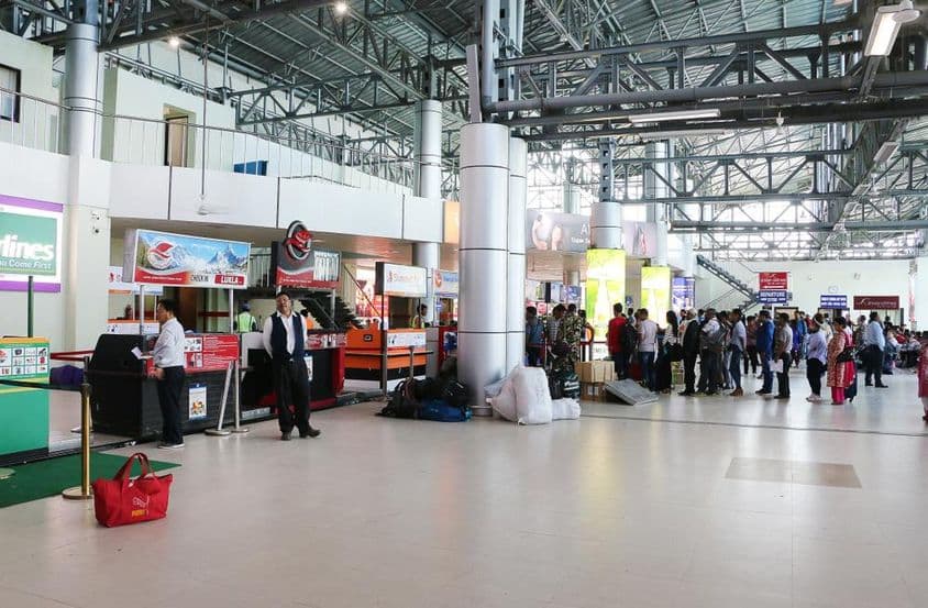 काठमांडू, नेपाल त्रिभुवन अंतरराष्ट्रीय हवाई अड्डा, घरेलू टर्मिनल।