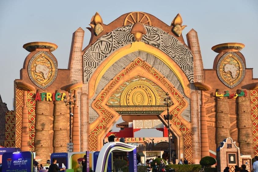 दुबई में ग्लोबल विलेज का अफ्रीका मंडप।