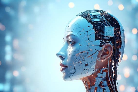 कृत्रिम बुद्धिमत्ता द्वारा संचालित जटिल डिजाइन वाला रोबोट।