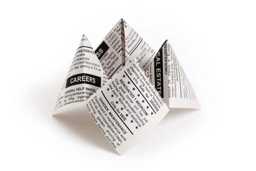 नकली समाचार पत्र विज्ञापन।