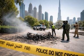 गिरे हुए मलबे की सुरक्षा चेतावनी