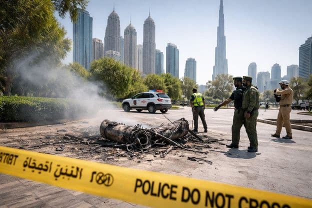 गिरे हुए मलबे की सुरक्षा चेतावनी