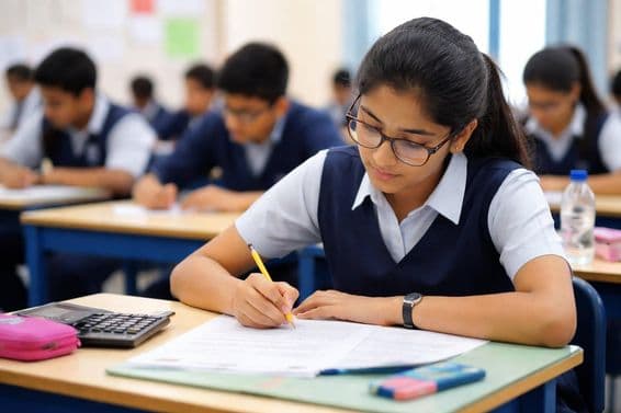 दुबई में परीक्षा देने वाले छात्र