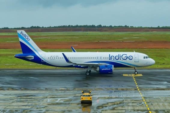 इंडिगो एयरलाइंस एयरबस A320 विमान।